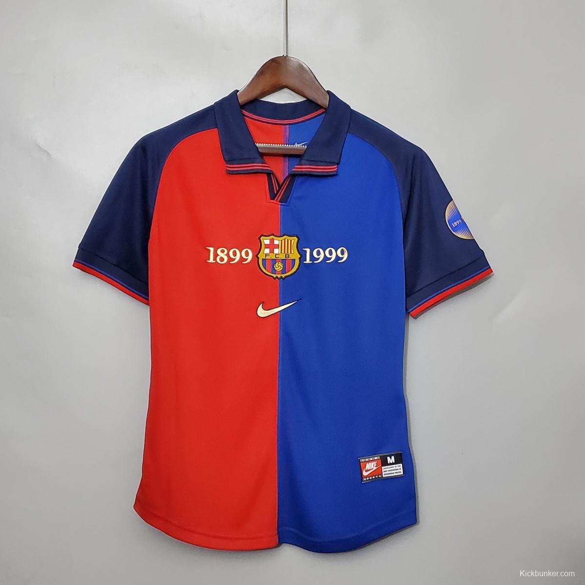 Retro 99/00 Barcelona 100th Anniversary version home Soccer Jersey