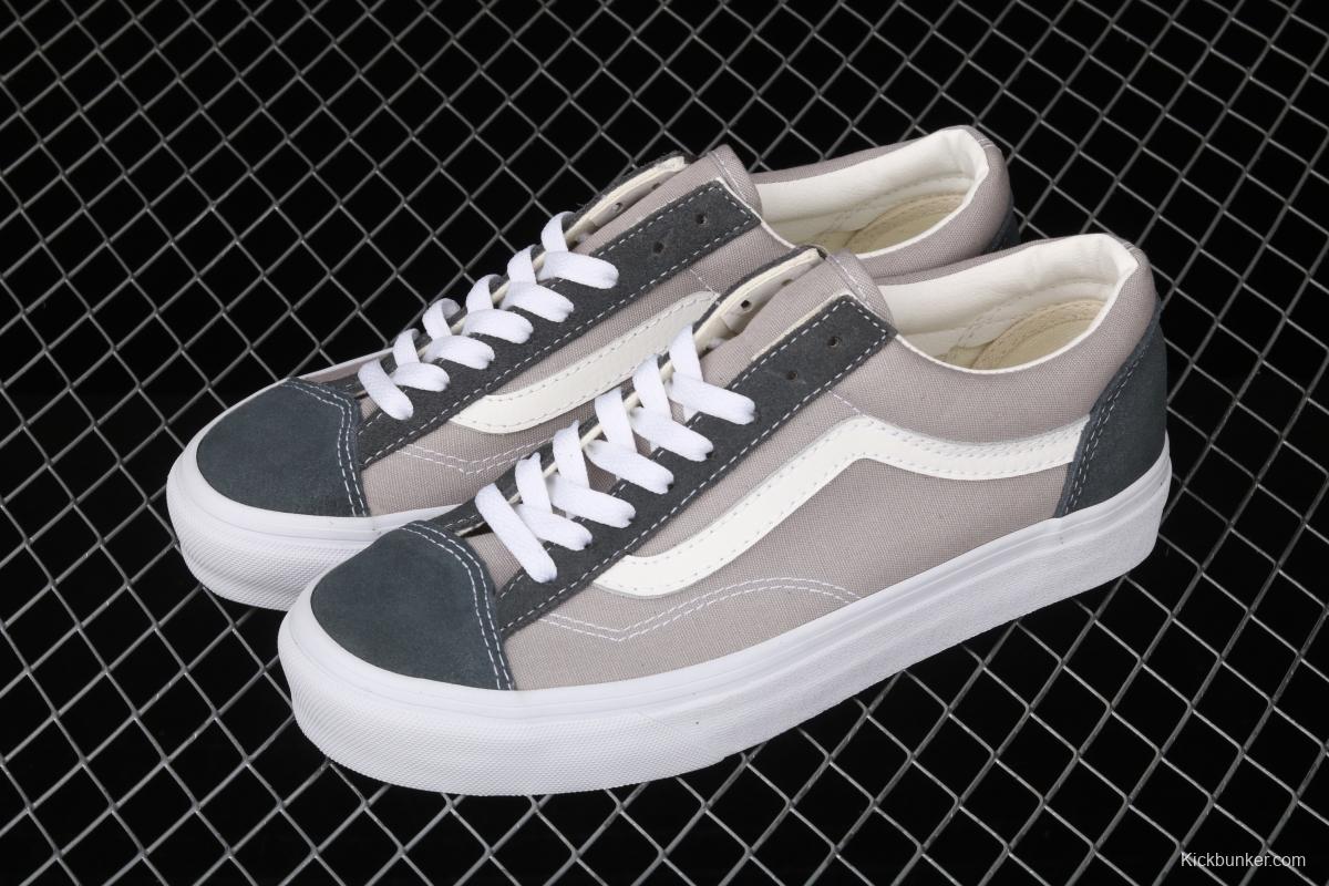 Vans Style 36 PEACEMINUSONE khaki blue and white stripe small head and low edge impact color canvas shoes VN0A4BVEN8K