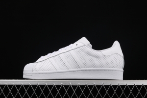 Adidas Superstar FV3445 shell head 50th anniversary limited all-white punching sports leisure board shoes