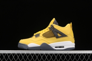 Air Jordan 4 Lightning repeated engraving of white and yellow electric masterbatch basketball shoes CT8527-700