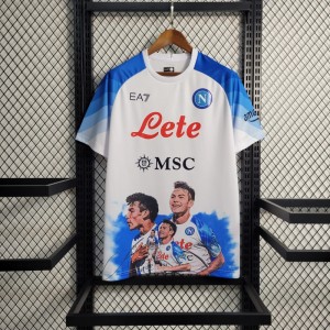 23-24 SSC Napoli Face Game Lozano White Jersey