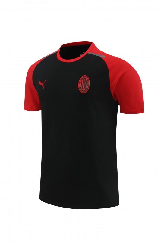 23/24 AC Milan Black/Red Cotton Short Sleeve Jersey+Shorts