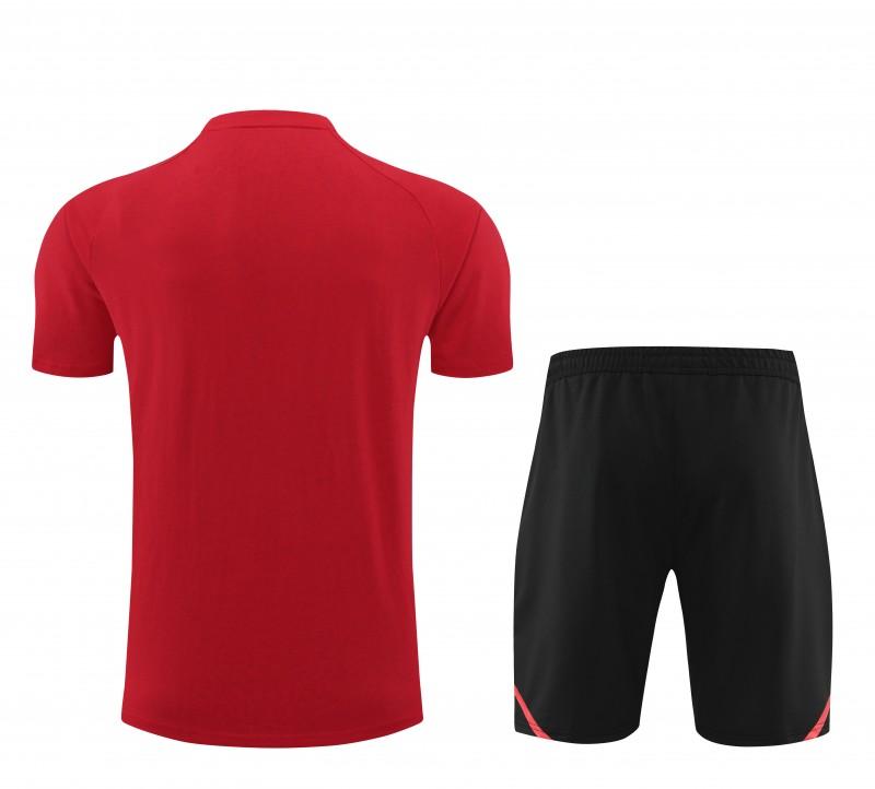 23/24 Adidas Red Cotton Short Sleeve Jersey+Shorts