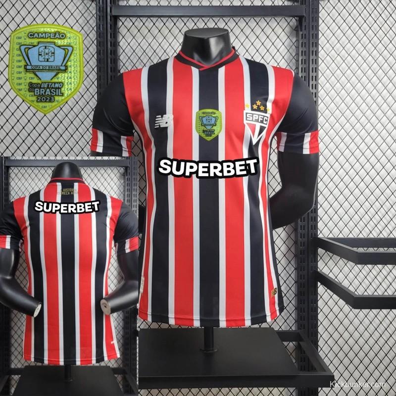 Player Version 2024/25 Sao Paulo Away Jersey  + All Sponsored and Chest Patch