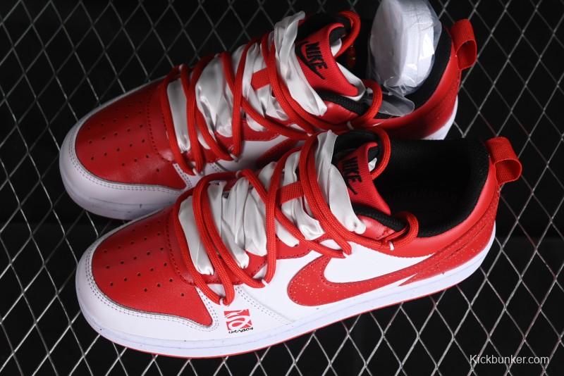 Nike Court Borough Low-Top Casual Sneakers with Dragon Emblem and Splatter Ink Vibe Style - DV5456-600