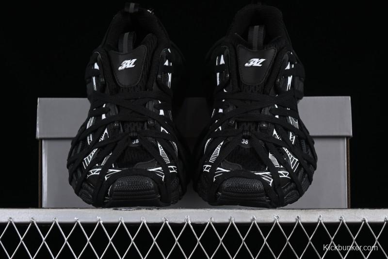 Balenciaga Phantom Sneaker 10th Generation Lace-Up Running Shoes with Transparent Heel Strap - W3XL11090