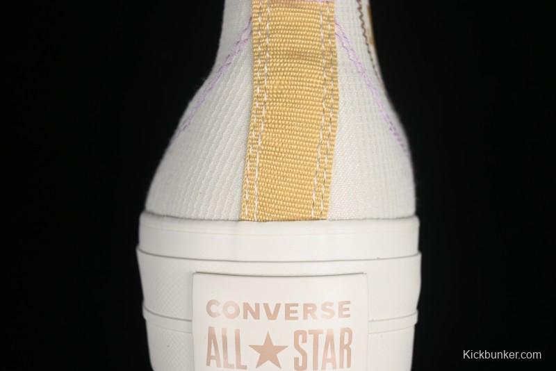 Converse Chuck All Star Lift Platform Utility White High Top Breathable Canvas Casual Shoes - A08767C