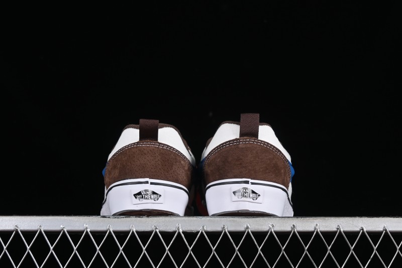 Vans Classics Knu Skool White Blue Brown Colorblock Chunky Tongue Skate Shoes - VN0009QCDMV