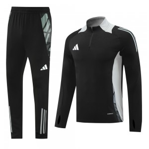 2024 Adidas Black/Grey Half Zipper Jacket +Long Pants