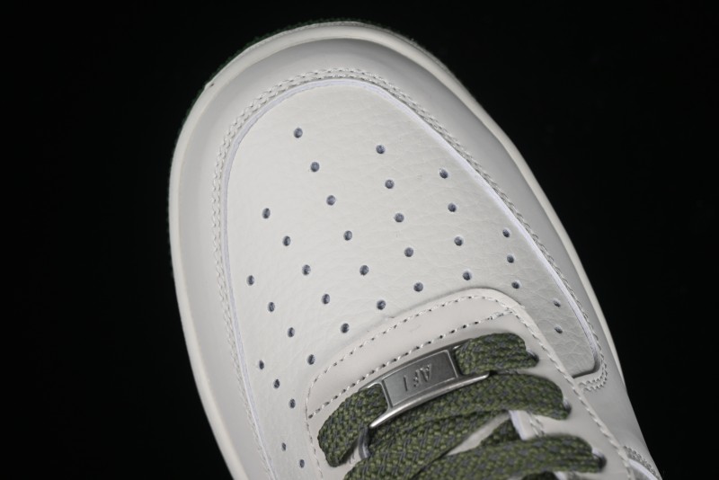 Supreme x Nike Air Force 1'07 Low Beige Green Casual Sneakers with Zoom Air Cushion - HD1968-008