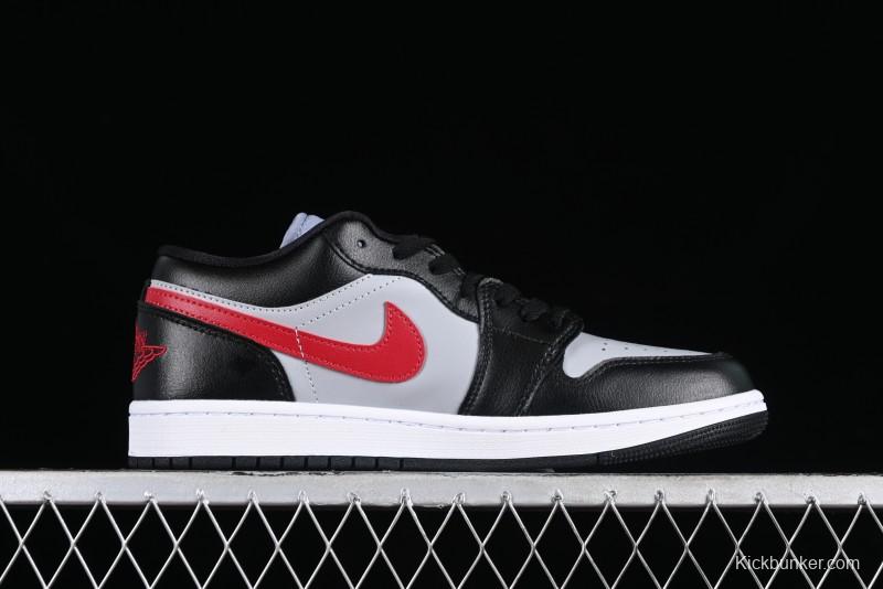 Nike Air Jordan 1 Low AJ1 Black Grey Red Hook Low-Top Culture Basketball Shoes - DC0774-062