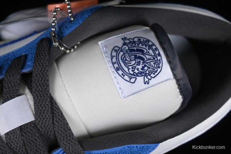 Nike Air Jordan 1 Low Flight Vintage Retro Sneakers in White and Blue - FV8439-104