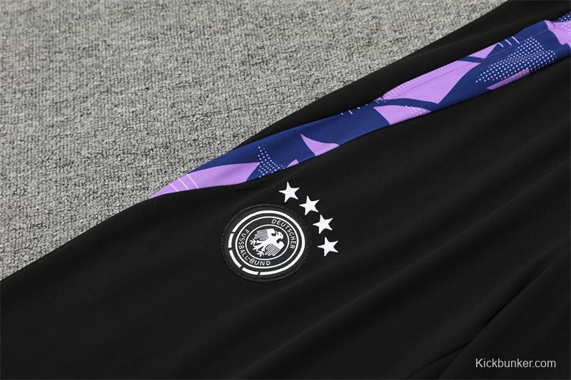 2024 Germany Purple Half Zipper Jacket+Long Pants