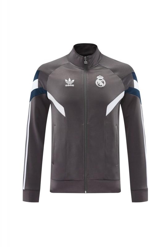 24/25 Real Madrid Grey Full Zipper Jacket +Long Pants