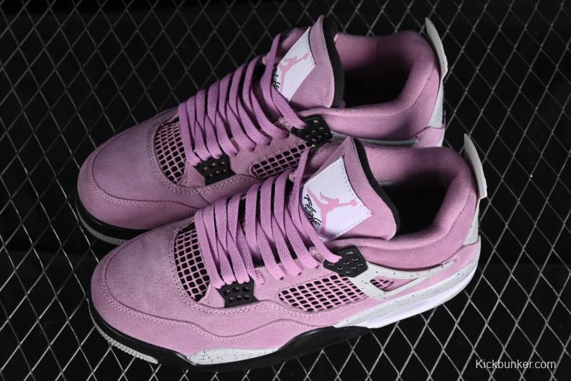 Nike Air Jordan 4 Retro Sneakers in Orchid Pink with Cement Grey Accents - AQ9129-501