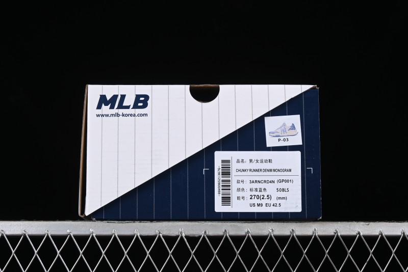 New York Yankees MLB Chunky Runner Denim Monogram Lightweight Casual Sneakers - 3ARNCRD4N50BLS