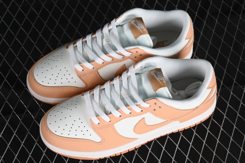 Nike Dunk Low "Harvest Moon" SB Skateboarding Shoes in Beige Orange - DD1503-114