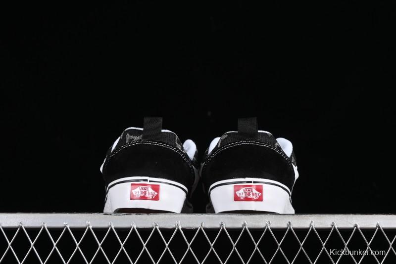 Vans Knu-Skool Premium Custom Denim Monogram Slip-On Shoes - VN0009QC6BT