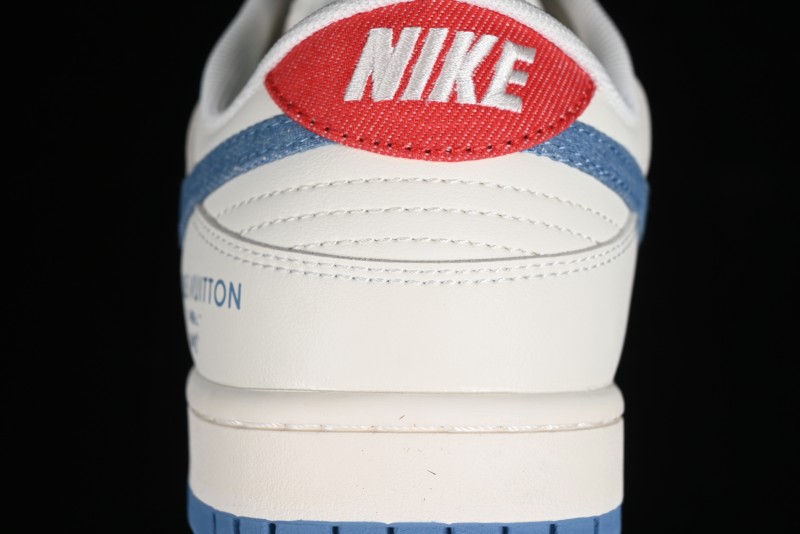 Nike SB Dunk Low LV Collaboration - Beige Blue Chanel Style Anniversary High-End Custom Low-Top Casual Sneakers - XX2025-323