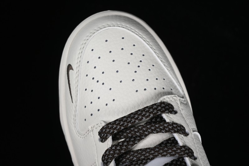Nike SB Dunk Low BAPE Collaboration Anniversary Edition - White with Brown Swoosh Low-Top Casual Skate Shoes - XD6188-019