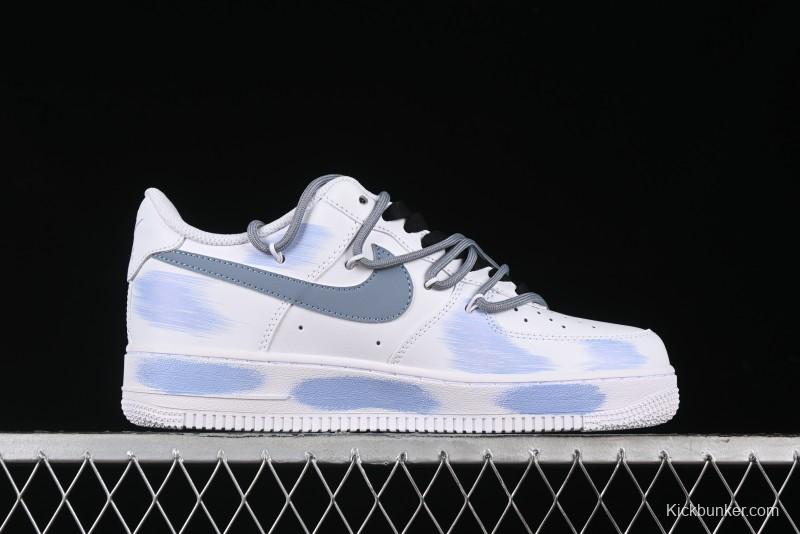 Nike Air Force 1 '07 Low Anime Theme Purple-Blue Spray Custom Casual Sneakers - ZH0316-029