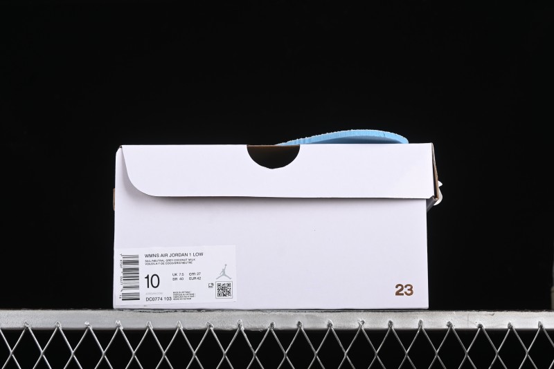 Nike Air Jordan 1 Low Casual Sneakers in White-Grey - FQ7687-300