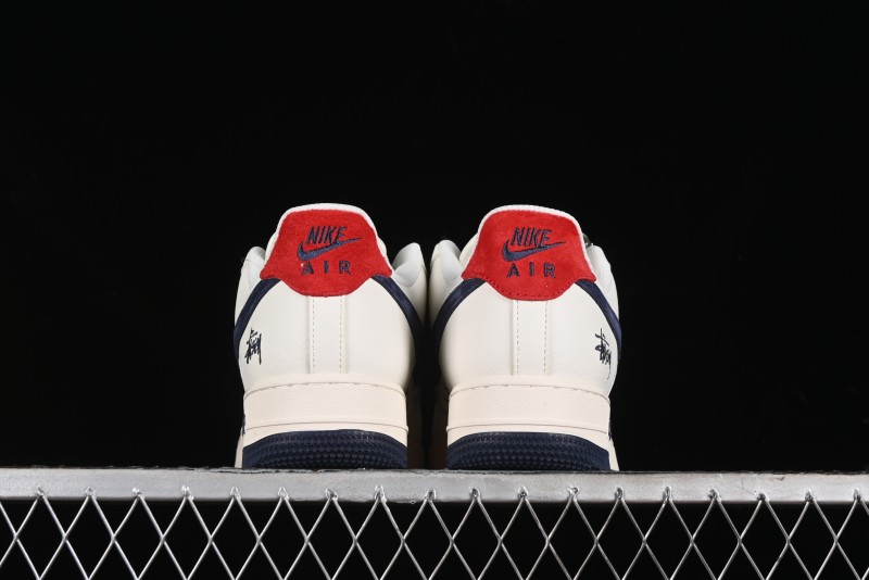 Nike Air Force 1 '07 Low Stussy Collaboration - Blue Red Print Low-Top Casual Sneakers - XZ3318-566