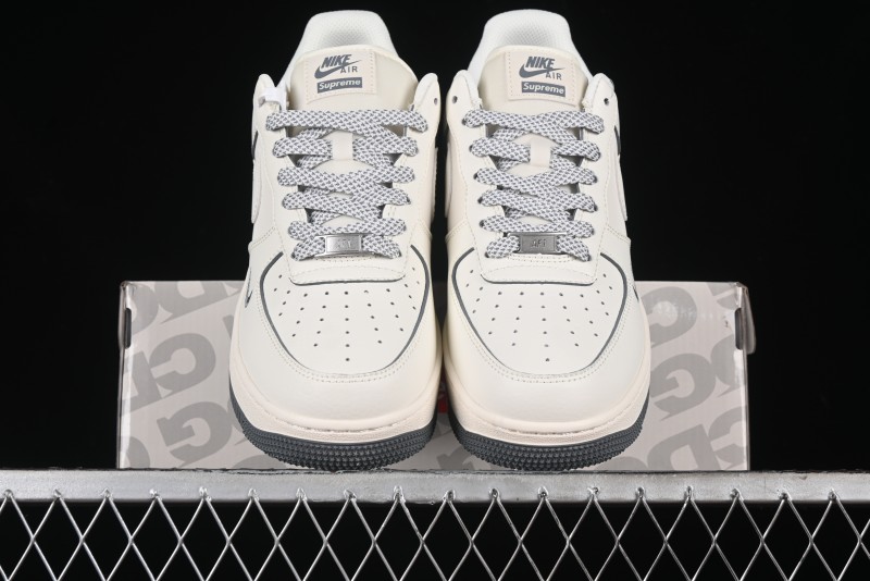 Nike Air Force 1 '07 Low Supreme The North Face Collaboration - Beige Grey Low-Top Casual Sneakers - XZ1996-710