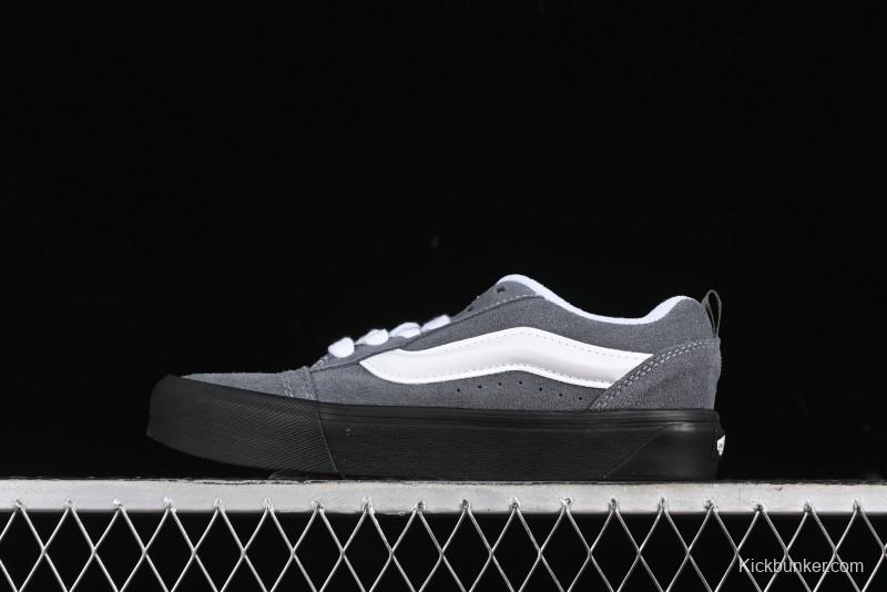 Vans Knu Skool Dark Grey Black Sole Versatile Casual Slip-Resistant Cushioned Platform Sneakers - VN000D22PWT