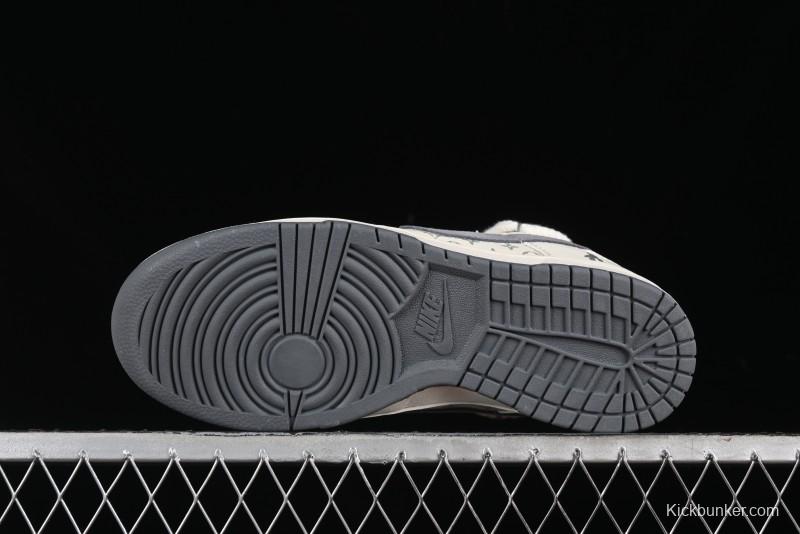 Nike SB Dunk Low Violent Bear Series - Lace-Up Beige with Grey Check - Anniversary Custom Edition Low-Top Casual Skate Shoes - SJ2068-289