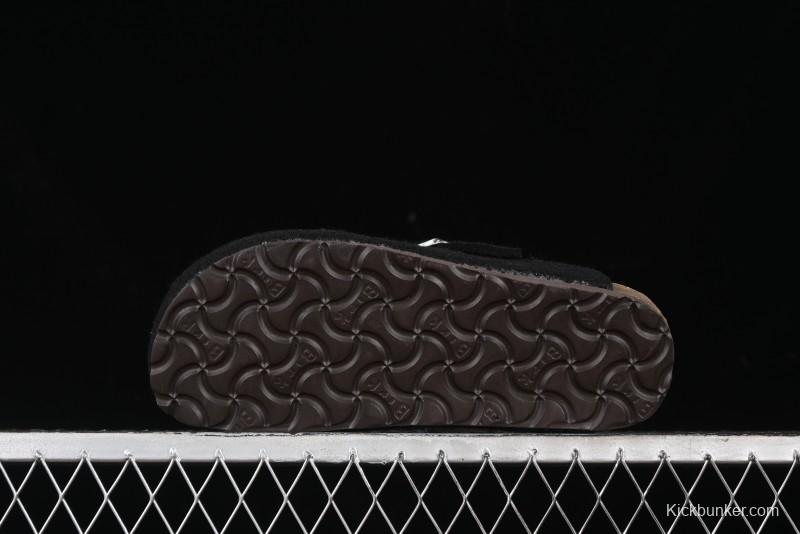 Birkenstock Half Open Toe Sandals with Smokeless Coal Wool Upper - G.D4