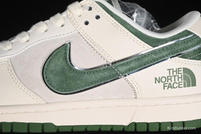 Nike SB Dunk Low The North Face Collaboration - Pig Leather Green Swoosh Anniversary Custom Low-Top Casual Skate Shoes - DQ1098-511