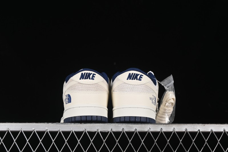 Nike SB Dunk Low The North Face Collaboration - Grey Pigskin White Swoosh Anniversary Custom Low-Top Casual Skate Shoes - KK1333-006