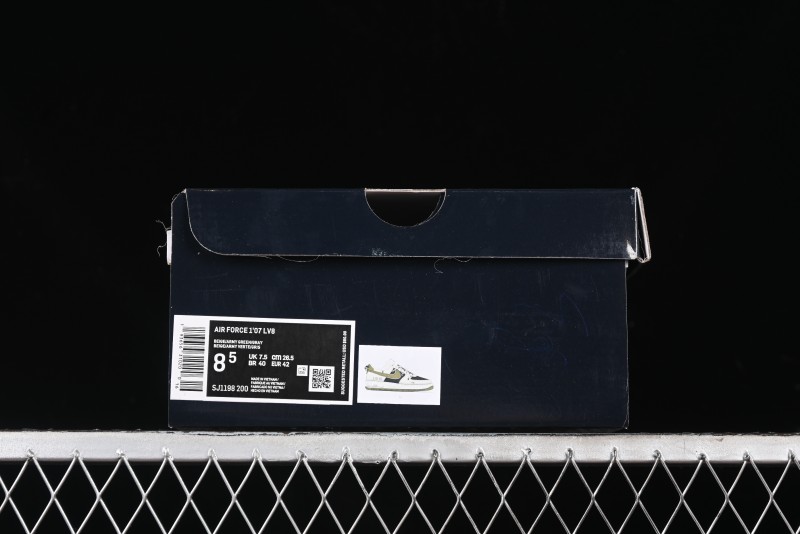 Nike Air Force 1 '07 Low Dior Collaboration - White Green Drawstring Casual Sneakers - SJ1198-200