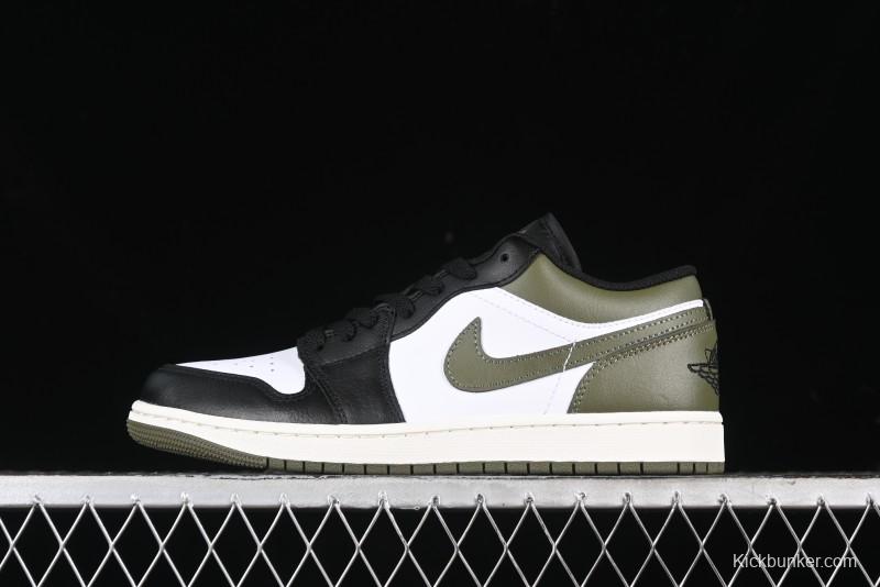 Nike Air Jordan 1 Low "Medium Olive" Casual Sneakers - 553558-092