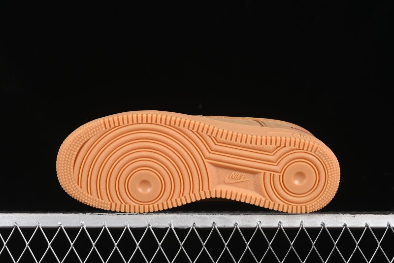 Nike Supreme x Air Force 1 Low Casual Sneakers in Wheat Suede with Full-Length Air Cushion - DN1555-200