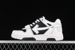 Off-White Out Of Office Low-Top Fashion Sneakers in White Black - AJD4