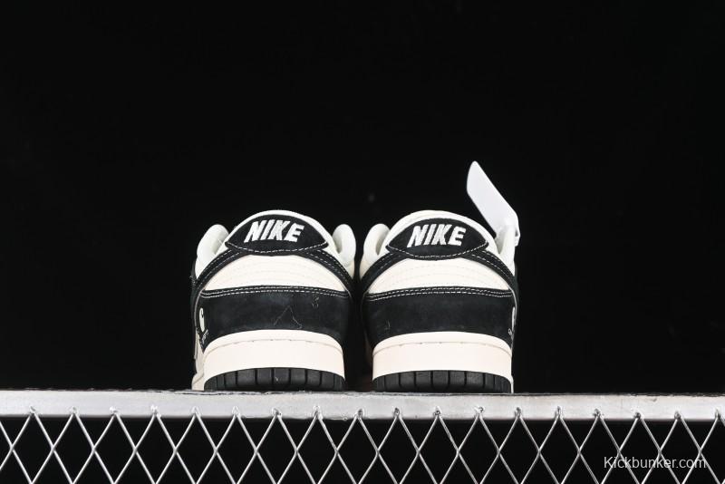 Nike SB Dunk Low Carhartt Collaboration - Off White Black Swoosh Anniversary Custom Low-Top Casual Skate Shoes - SJ1089-005