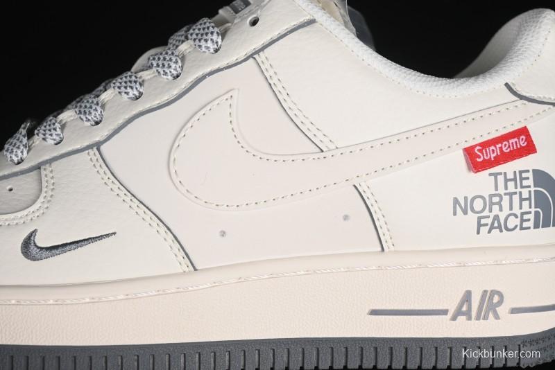 Nike Air Force 1 '07 Low Supreme The North Face Collaboration - Beige Grey Low-Top Casual Sneakers - XZ1996-710