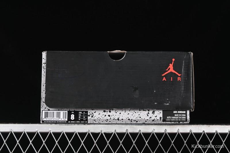 Nike Air Jordan 5 Retro Sneakers in White and Purple Grape Colorway - 136027-108