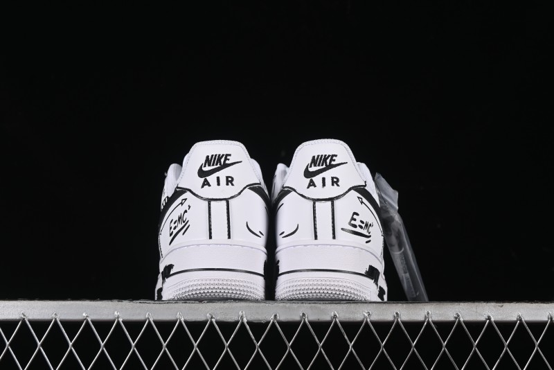 Nike Air Force 1 '07 Low Custom Casual Sneakers with Black and White Manga-Style Hand-Drawn Function Formulas - CT7724-111