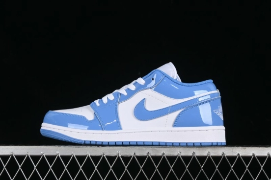 Nike Air Jordan 1 Low AJ1 Patent Blue Casual Sneakers - FZ2138-114