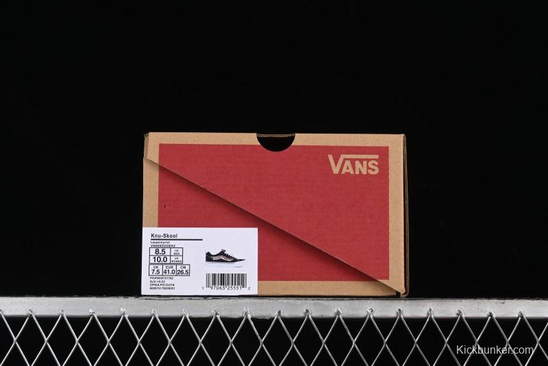 Vans Classics Knu Skool Sneakers with Leopard Print Logo in Black - VN000D2GBA2