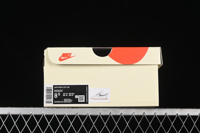Nike Air Force 1 '07 Low Stussy Collaboration - Light Bone Gum Sole Casual Sneakers - XZ5688-003