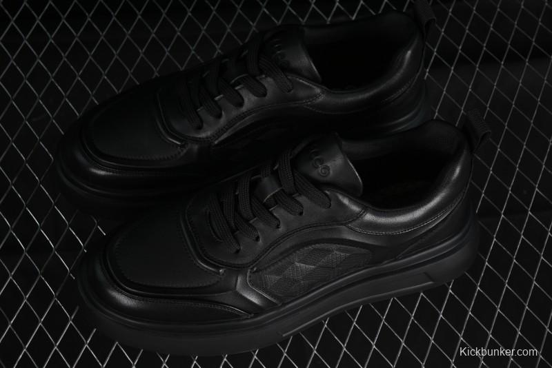 Ecco Street ACE Series Autumn New Retro Fashion Genuine Leather Platform Casual Sneakers - 63336101001