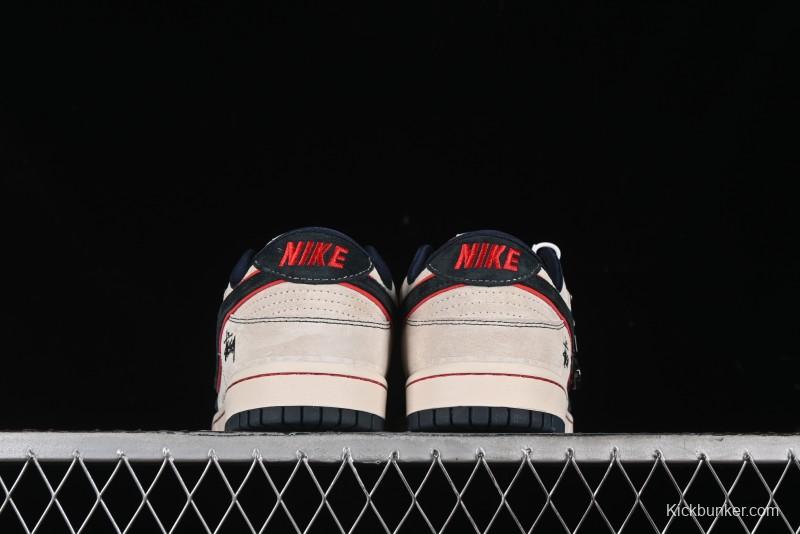 Nike SB Dunk Low Stussy Collaboration - Anniversary High-End Custom Low-Top Casual Skate Shoes - DQ1098-520