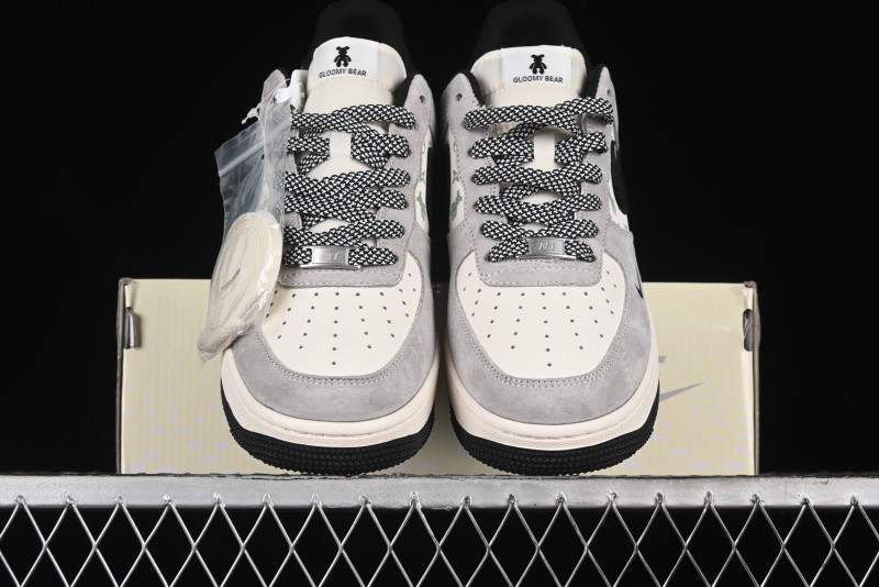 Nike Air Force 1 '07 Low Violent Bear Collaboration - Grey Black Print Low-Top Casual Sneakers - SJ9188-002