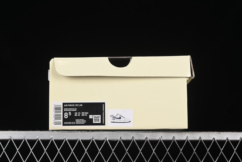 Nike Air Force 1 '07 Low Supreme Collaboration - Beige Grey Pigskin Low-Top Casual Sneakers - XZ6188-018