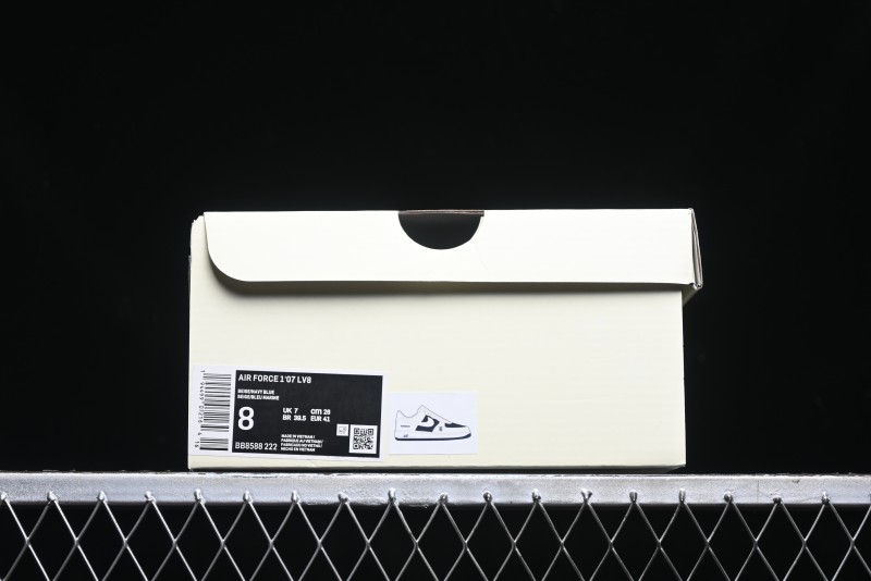 Nike Air Force 1 '07 Low Burberry Collaboration - Off White Navy Blue Patchwork Low Top Casual Sneakers BB8588-222