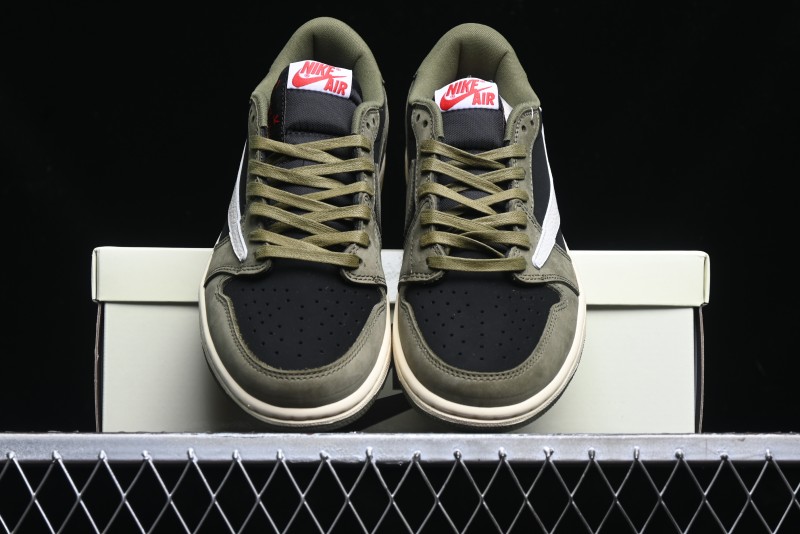 Nike Travis Scott x Air Jordan 1 Low OG AJ1 Collaboration Reverse Swoosh Sneakers - DM7866-002